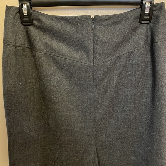 LOFT VTG petite classic A-line wool grey classic minimalist SKIRT back pleat 6P - Picture 8 of 13